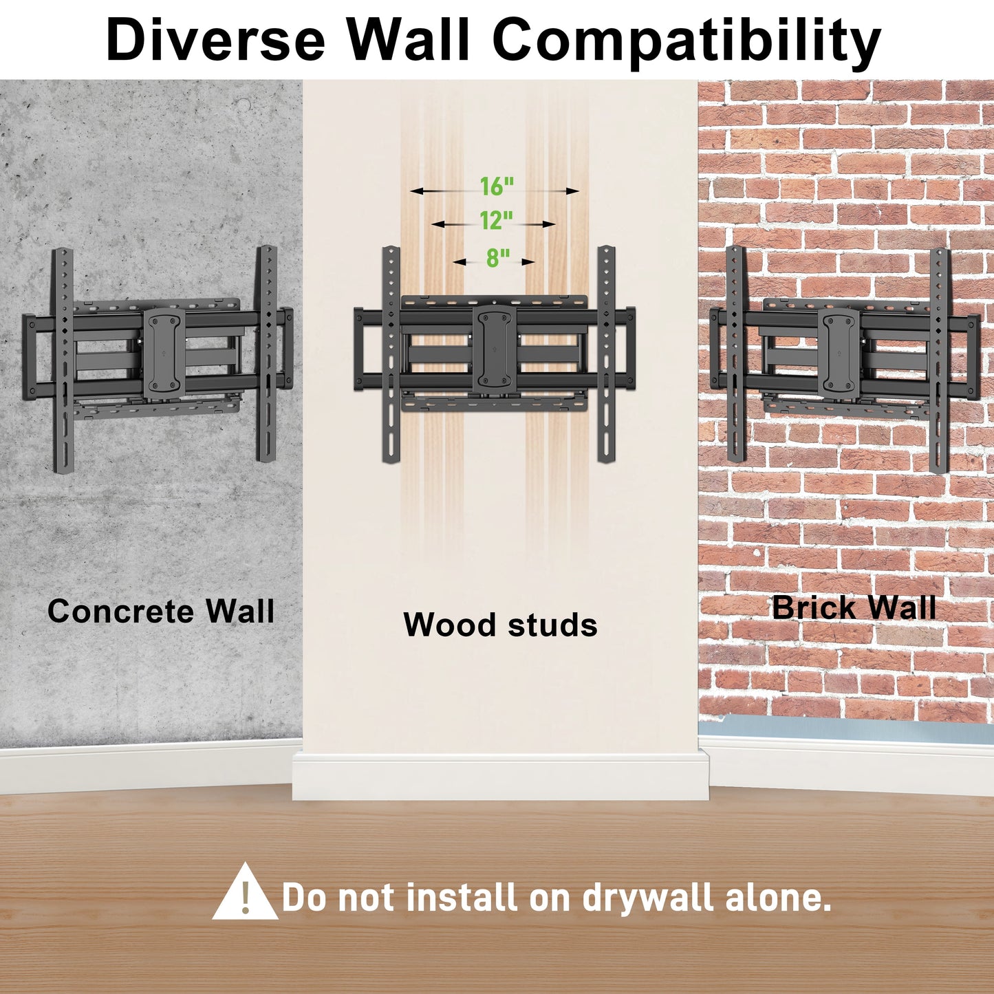 Full Motion TV Wall Mount for 47-90 inch TVs