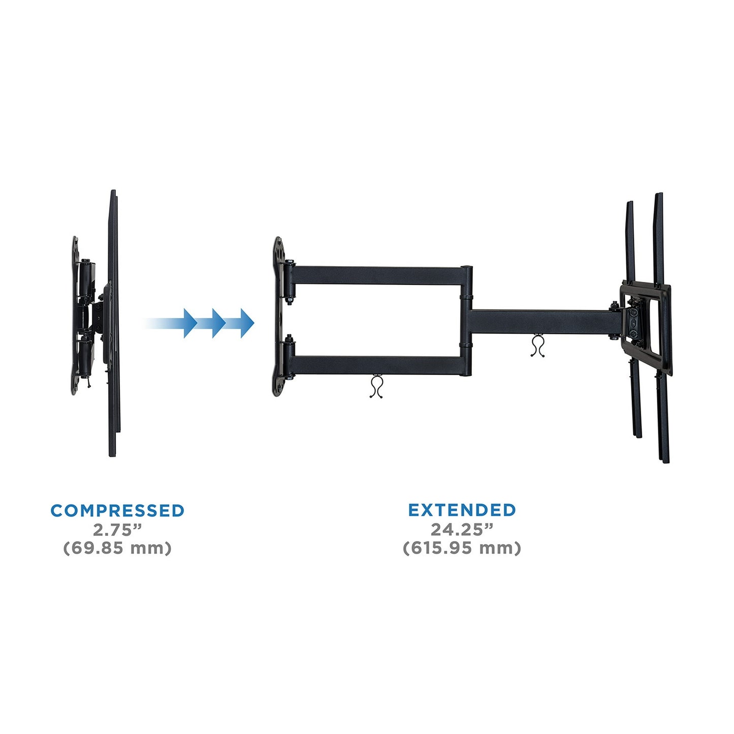 Swivel Arm TV Wall Mount, Long 24" Extension Arm, Fits 32" to 55" Tv's