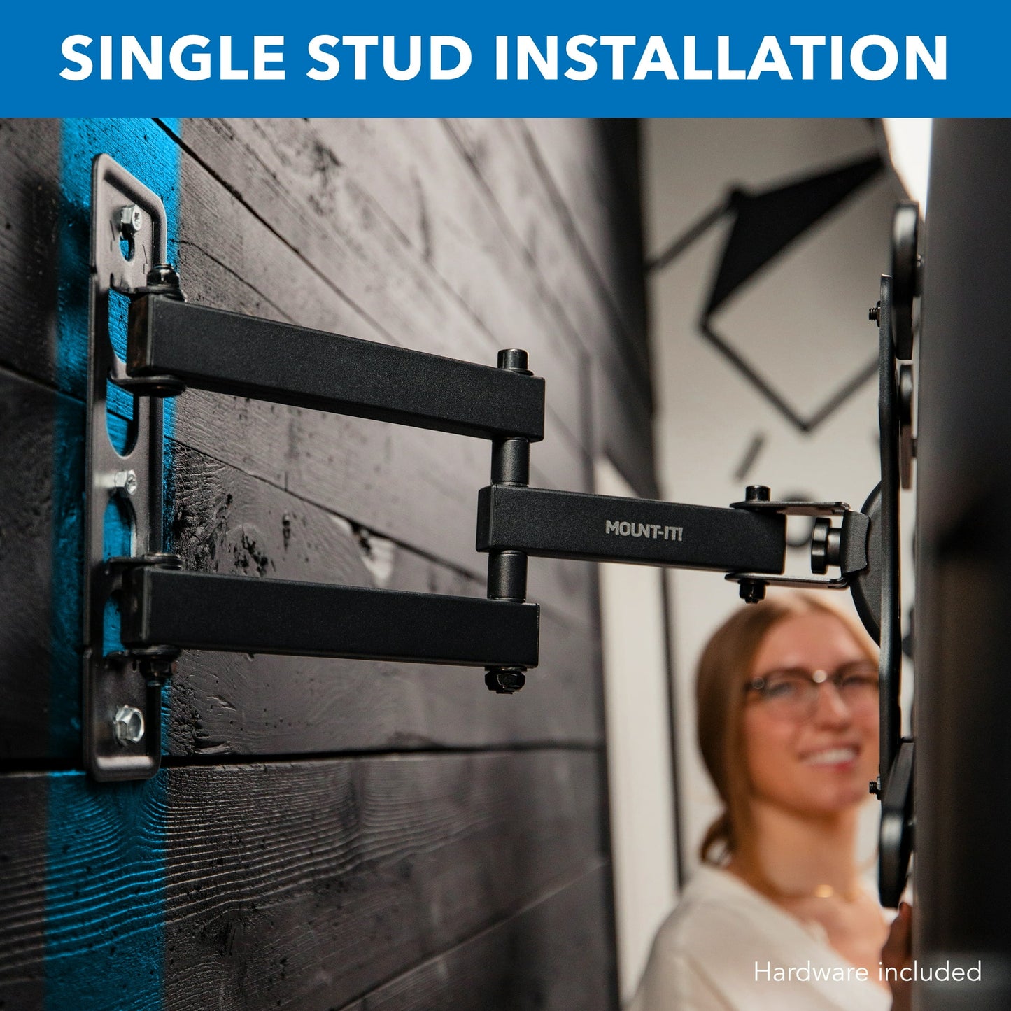 Full Motion TV Wall Mount with Swivel Arm for 28" 32" 40" 43" 48" 50" 55" Inch Flat Screen TVs