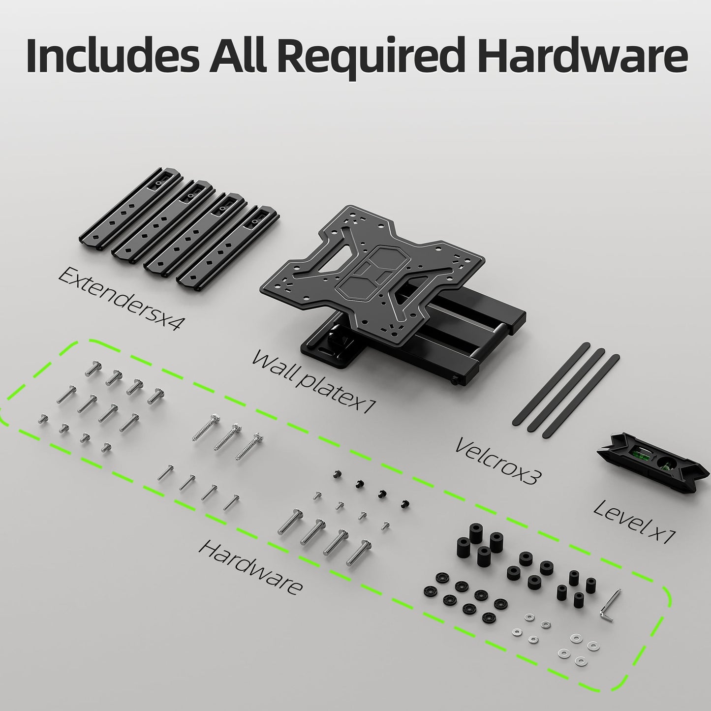 Full Motion TV Wall Mount Bracket with Swivel Arm for 23 to 55 Inch TVs