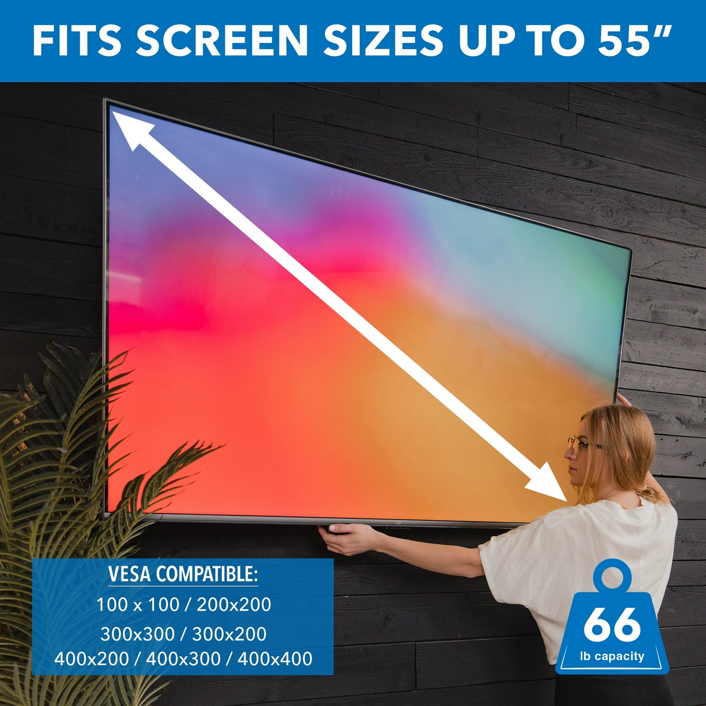 Full Motion TV Wall Mount with Swivel Arm for 28" 32" 40" 43" 48" 50" 55" Inch Flat Screen TVs