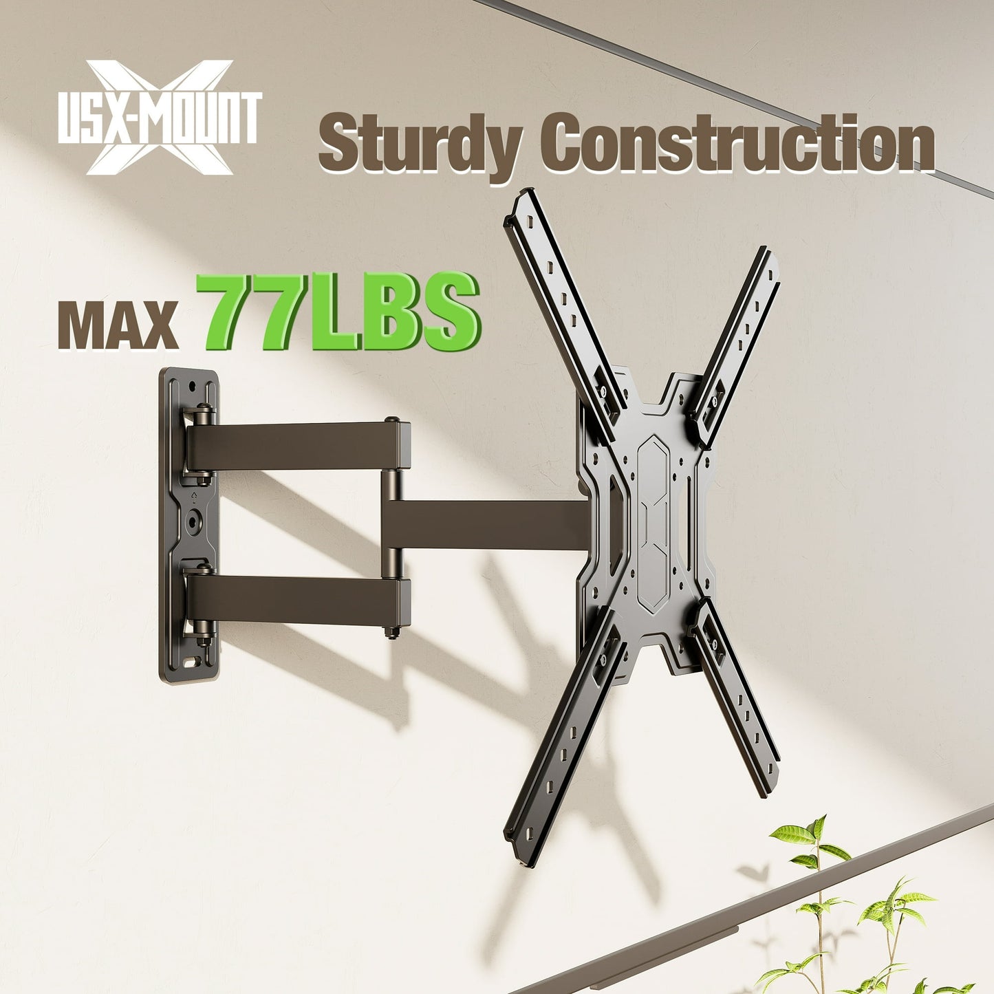 Full Motion TV Wall Mount Bracket with Swivel Arm for 23 to 55 Inch TVs