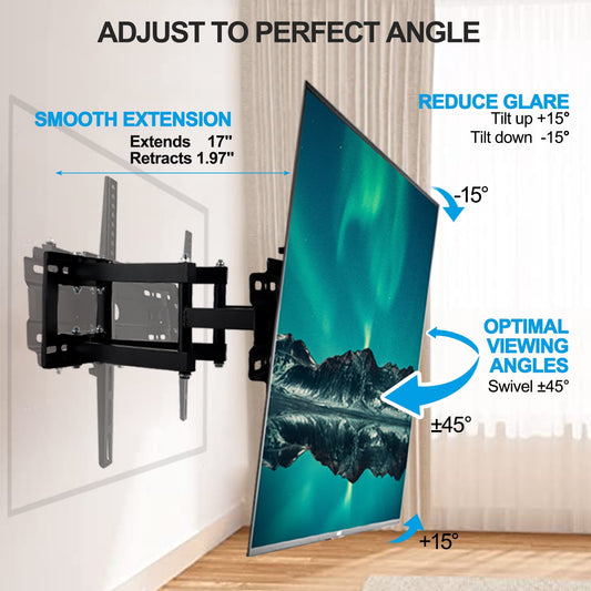 Full Motion TV Wall Mount Bracket for 32-80 inch TVs